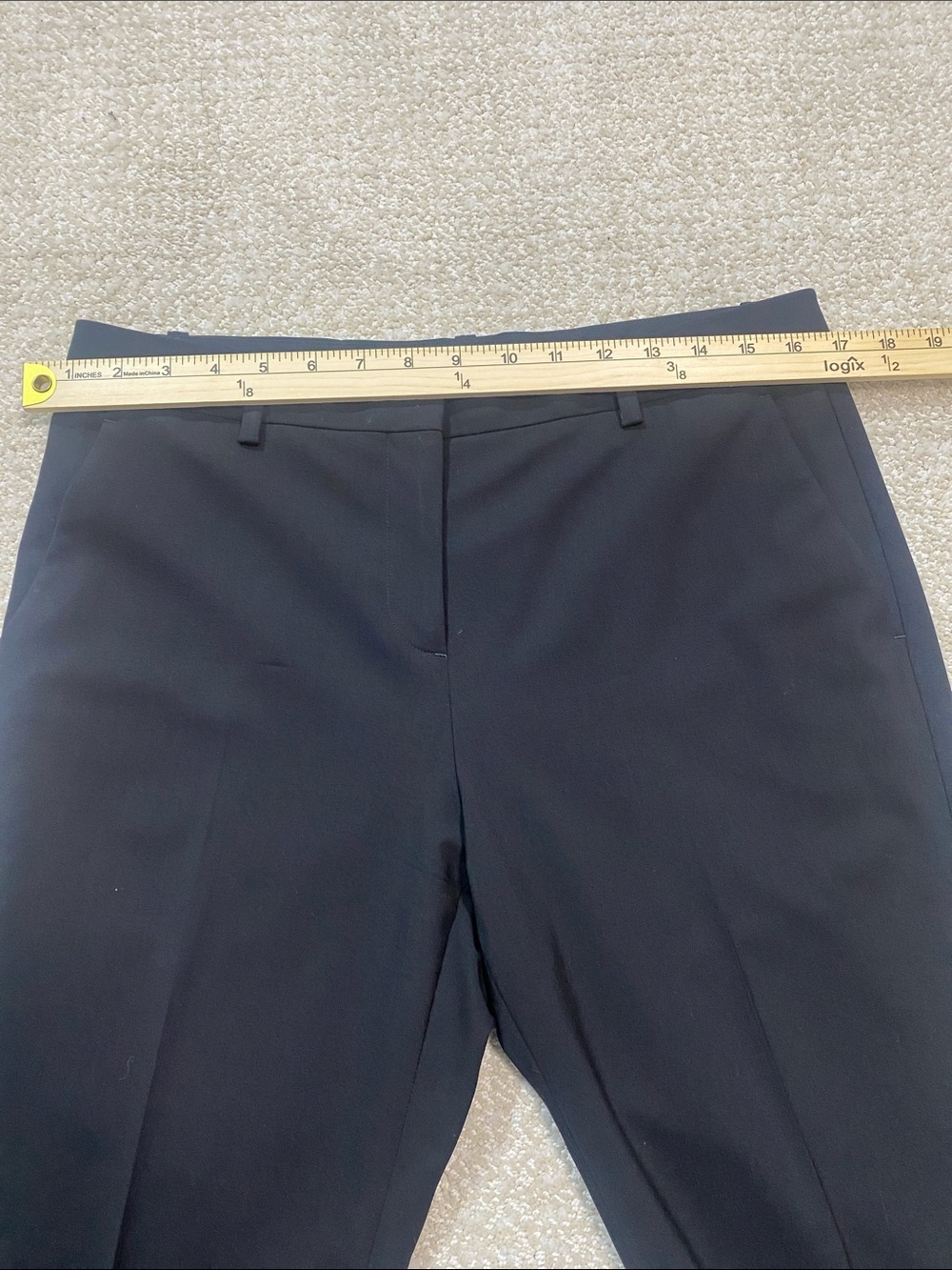 Theory Black Tailored Straight-Leg Trousers Size 6 Shell 96% Wool 4% Elastane - Picture 8 of 16